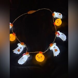 Halloween Ghost & Pumpkin String Lights - Mickey Style - Light-Up Seasonal Decor